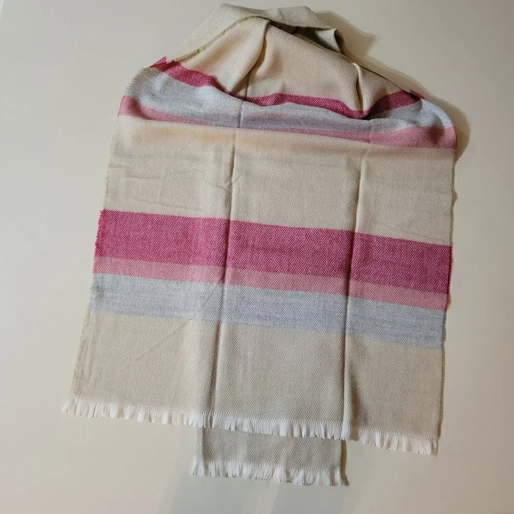 Isaac Mizrahi Herr Blanket Scarf Pebble Rose